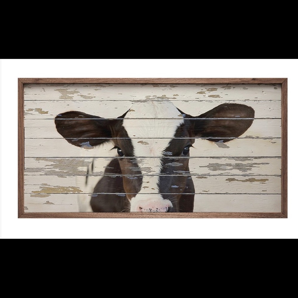 Farmhouse Dairy Cow wood wall art